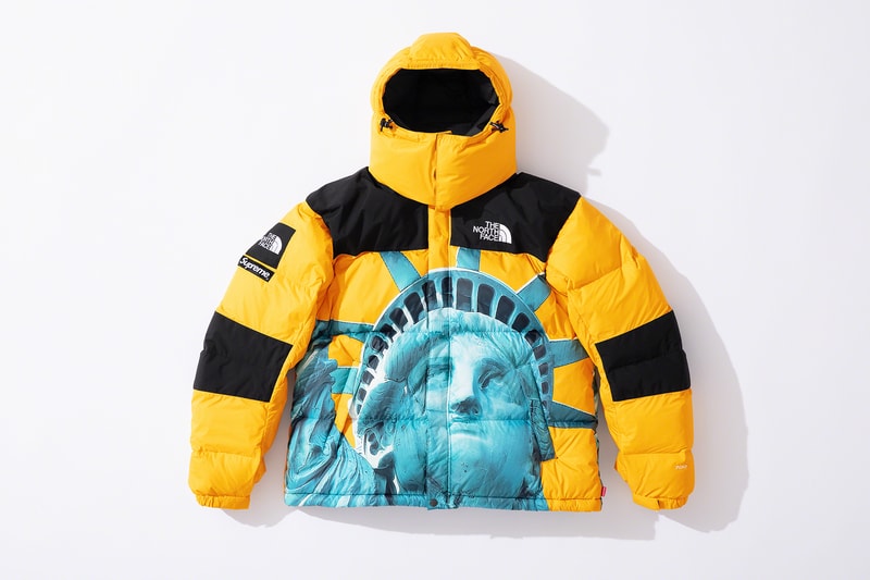 supreme the north face fall winter collection jackets waterproof black yellow lady liberty
