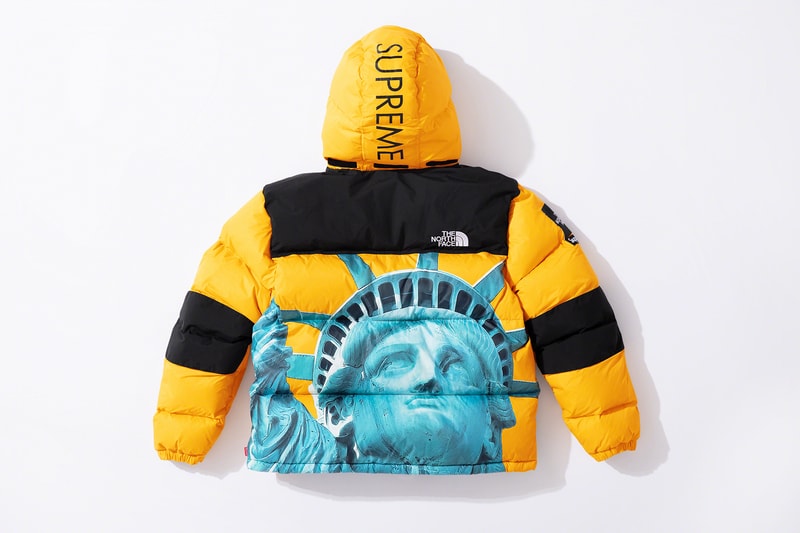 supreme the north face fall winter collection jackets waterproof black yellow lady liberty