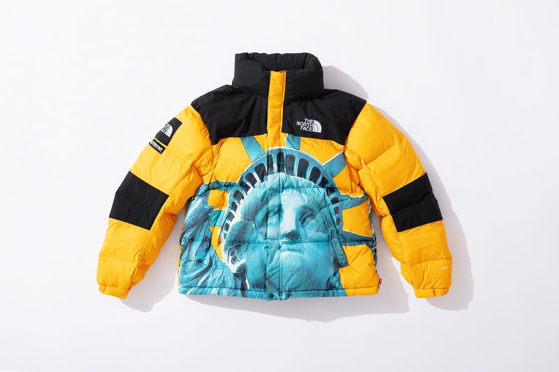 supreme the north face fall winter collection jackets waterproof black yellow lady liberty