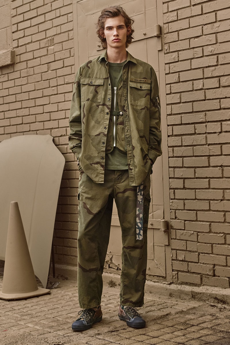 zara srpls collection women men military outerwear sweaters shirts pants footwear accessories bags khaki camouflage uniform olive green