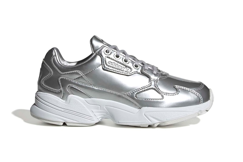 adidas Originals Falcon Metallic Silver Gold Womens Ladies Girls Chunky Sneakers Trainers
