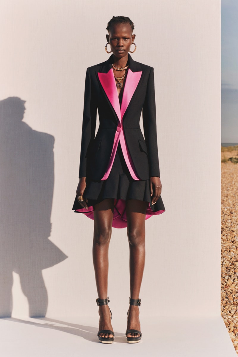 alexander mcqueen spring summer 2020 lookbook blazers jackets black hoop earrings 