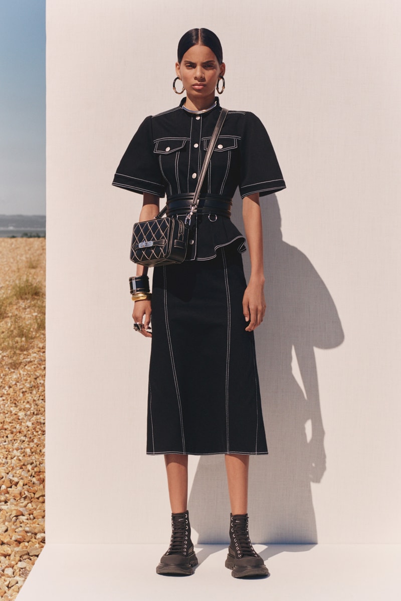 alexander mcqueen spring summer 2020 lookbook blazers jackets black hoop earrings 