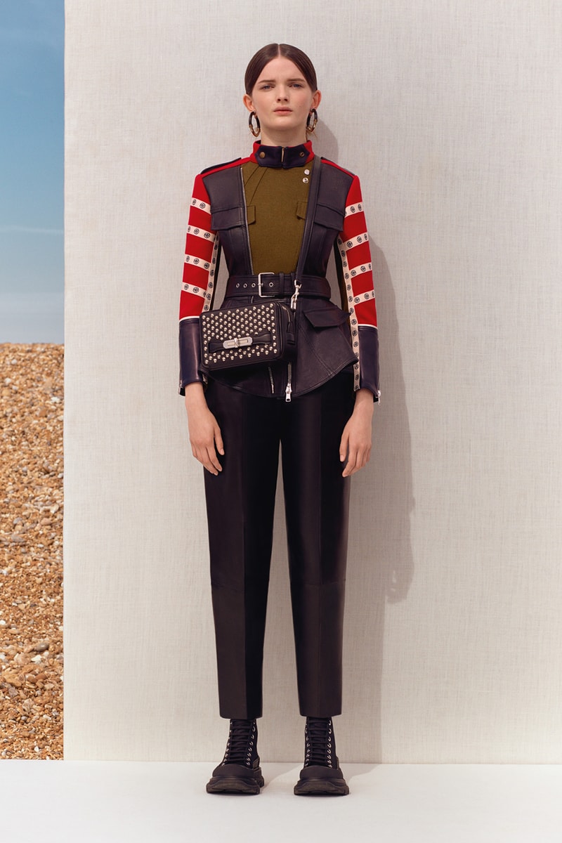 alexander mcqueen spring summer 2020 lookbook blazers jackets black hoop earrings 