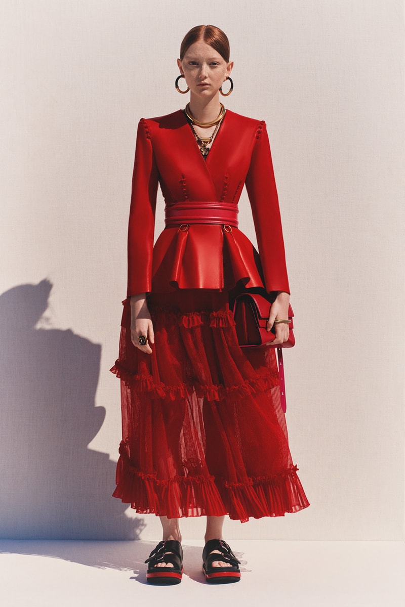 alexander mcqueen spring summer 2020 lookbook blazers jackets black hoop earrings 