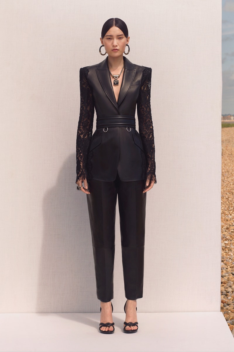 alexander mcqueen spring summer 2020 lookbook blazers jackets black hoop earrings 