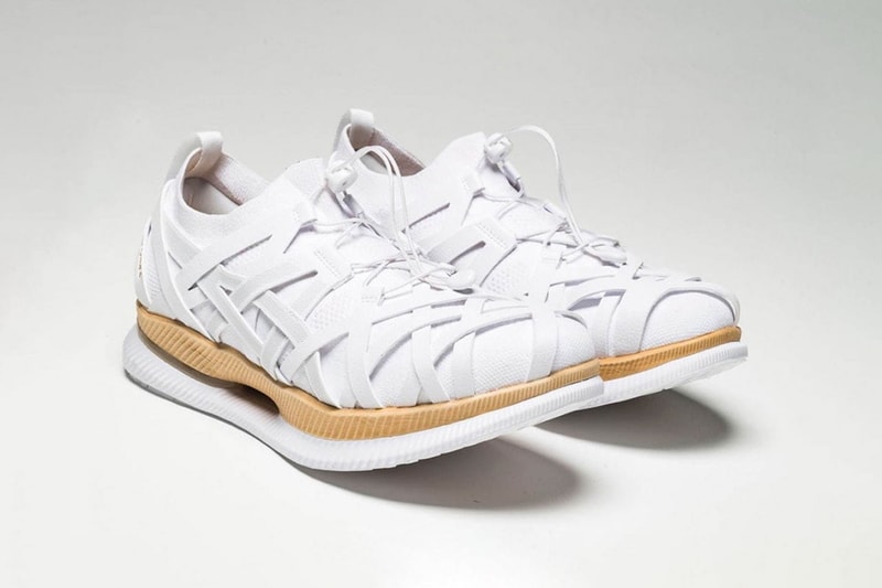 asics metaride amu kengo kuma collaboration sneakers environmentally friendly sustainability white gold shoes footwear sneakerhead