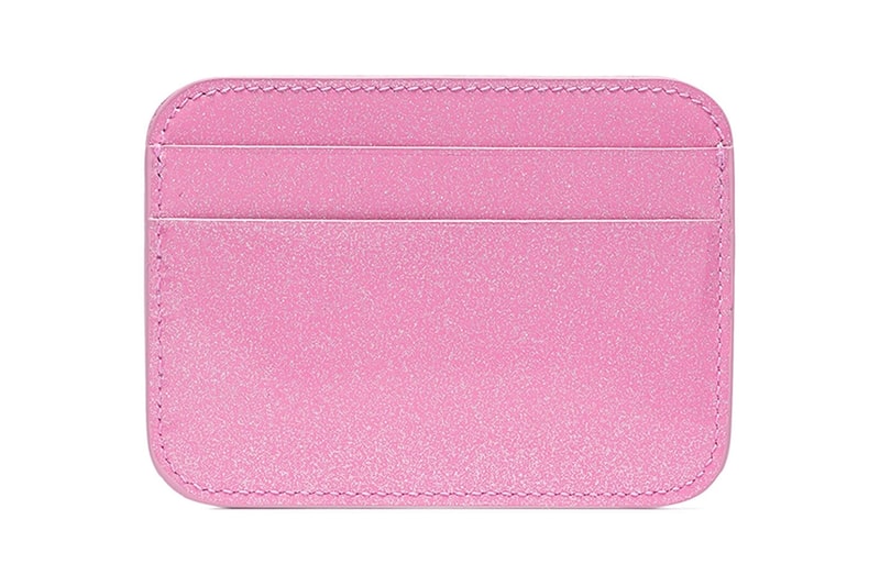 Balenciaga BB Glitter Card Holder Pink Leather