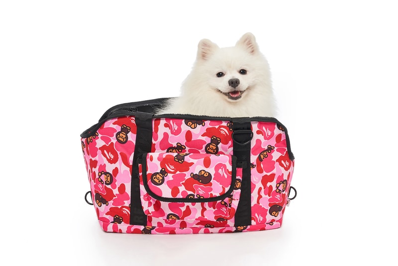 BAPE Baby Milo Dog Fall Winter 2019 Collection Lookbook Bag Carrier Camo Pink