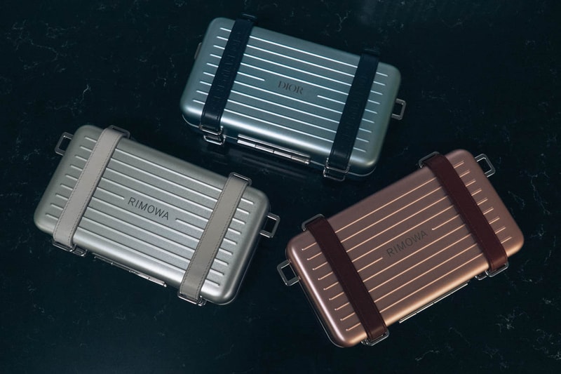Dior x RIMOWA Trunk Handcase Silver Blue Red