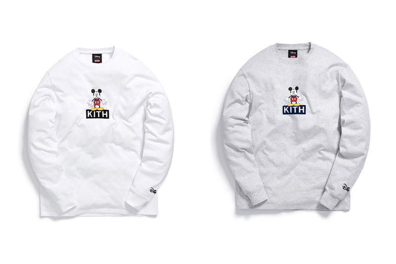 Disney x KITH Collection Mickey Mouse Crewneck White Grey