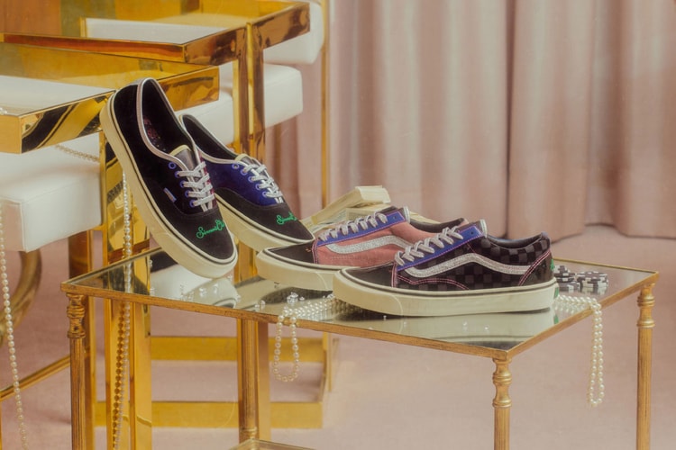 Vans Vault Celebrates the "Sinner's Club" With Pink and Blue Crushed Velvet Sneakers