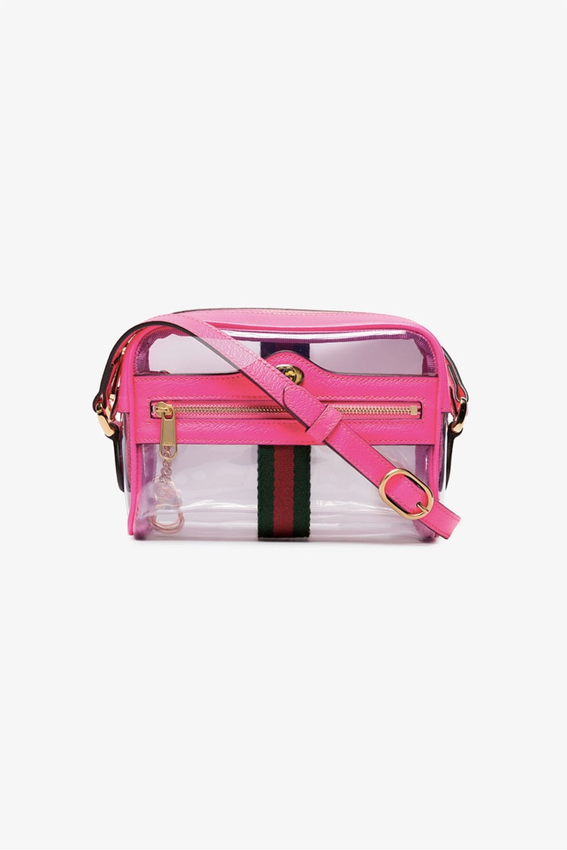 gucci ophidia transparent mini bag hot pink