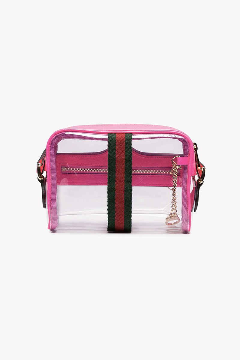 gucci ophidia transparent mini bag hot pink