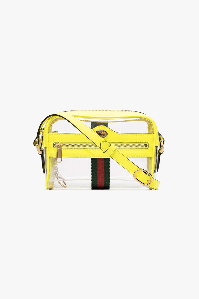 gucci ophidia transparent mini bag neon yellow