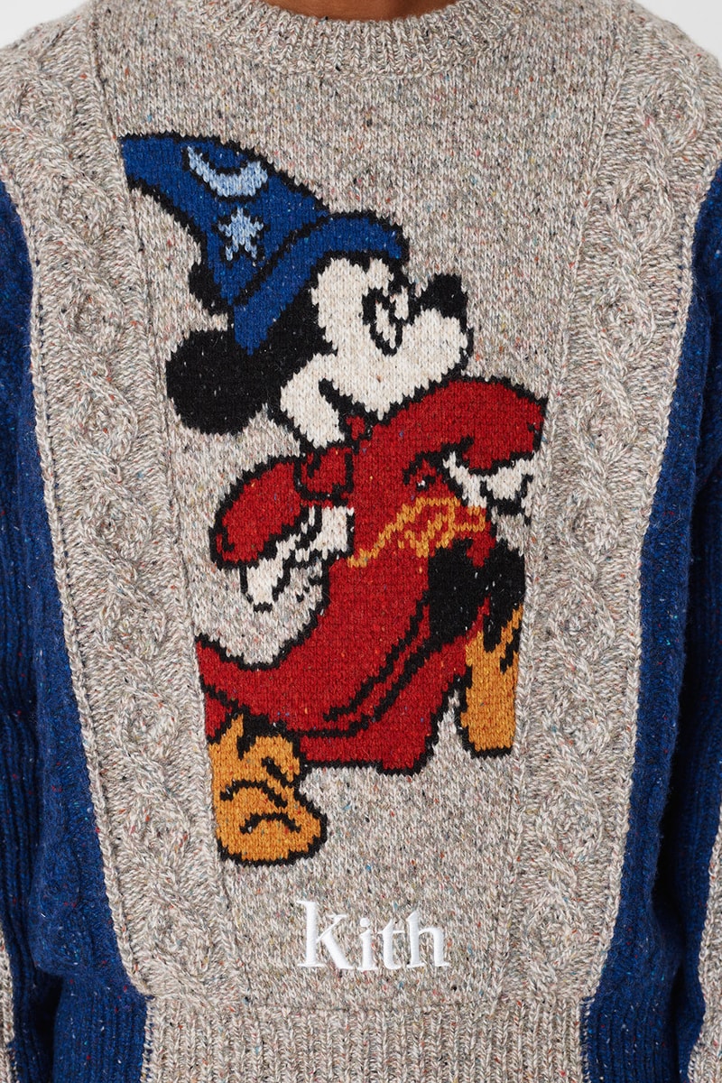 kith disney collaboration mickey mouse hoodies sherpa fleece black red cap hats ronnie fleg