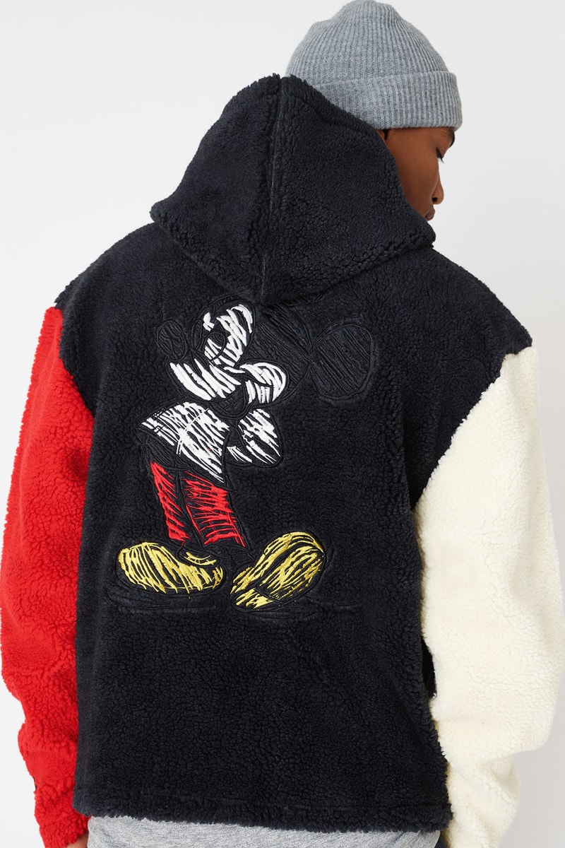 kith disney collaboration mickey mouse hoodies sherpa fleece black red cap hats ronnie fleg