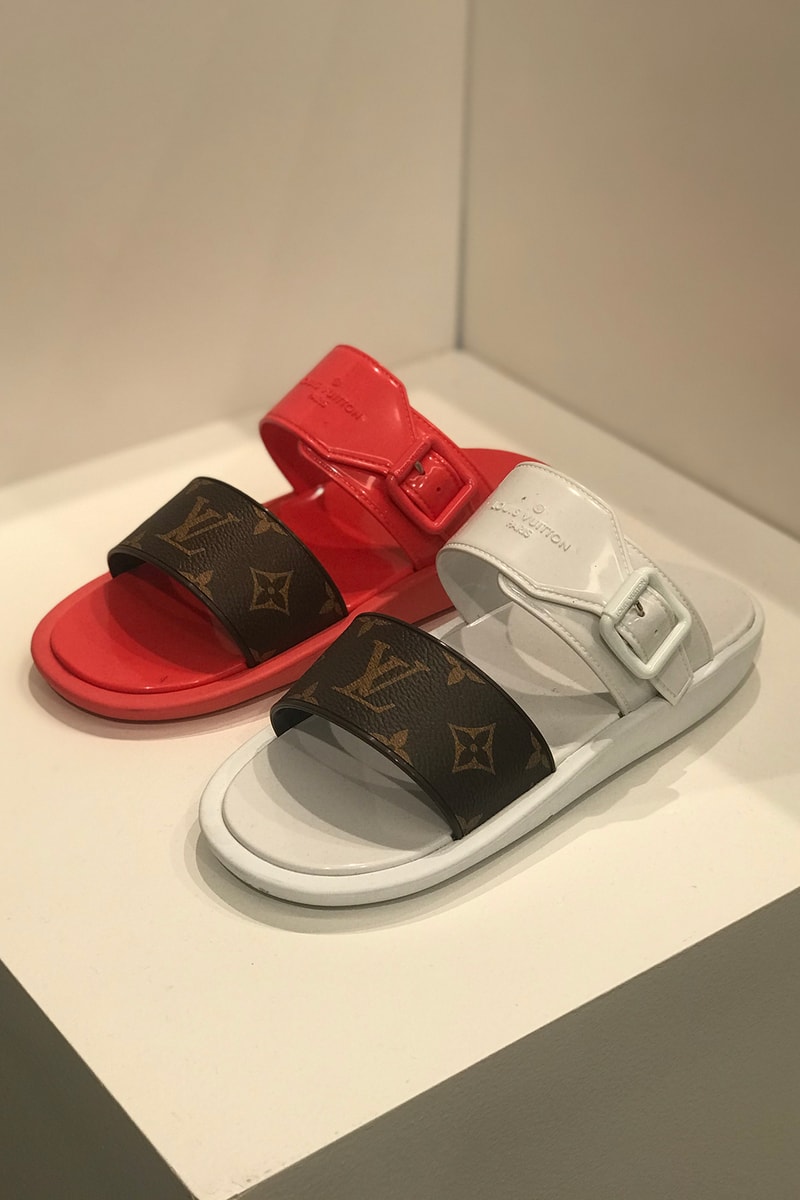 louis vuitton spring summer 2020 collection preview shoes sandals red white brown monogram bags LV blue red grey