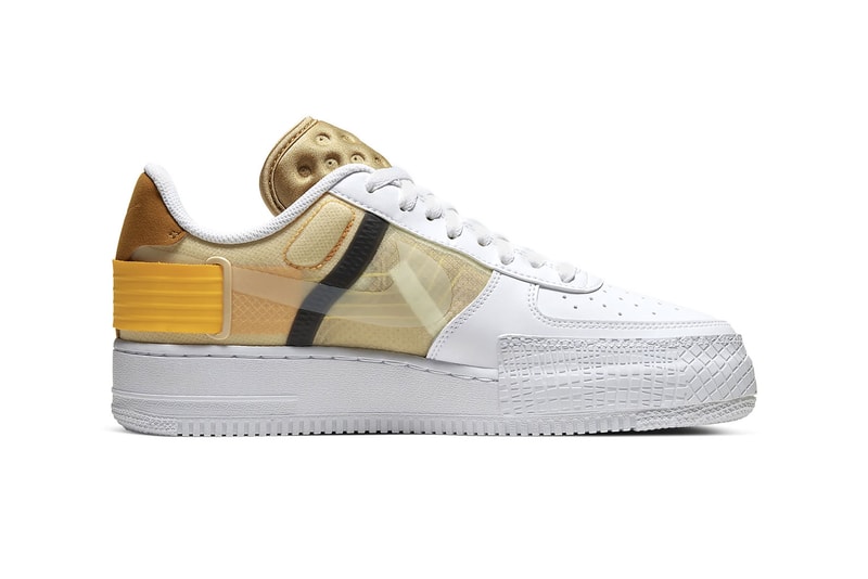 nike air force 1 type af1 n354 sneakers white gold yellow shoes footwear sneakerhead