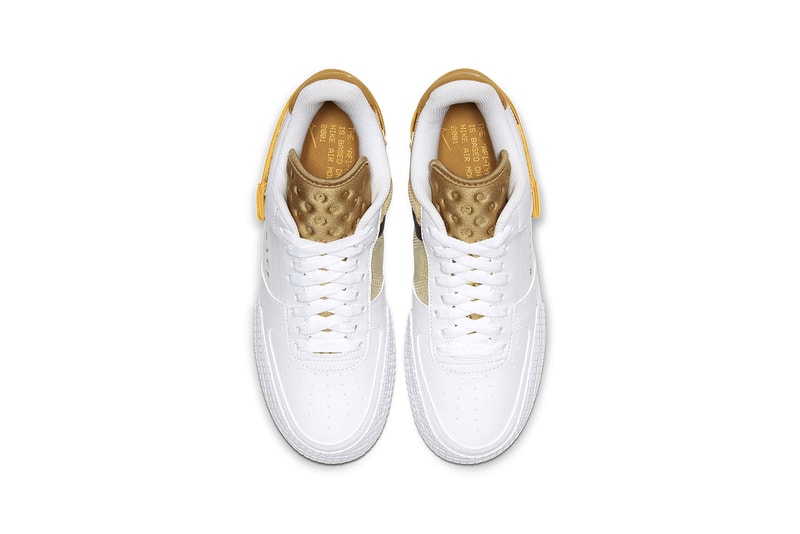 nike air force 1 type af1 n354 sneakers white gold yellow shoes footwear sneakerhead