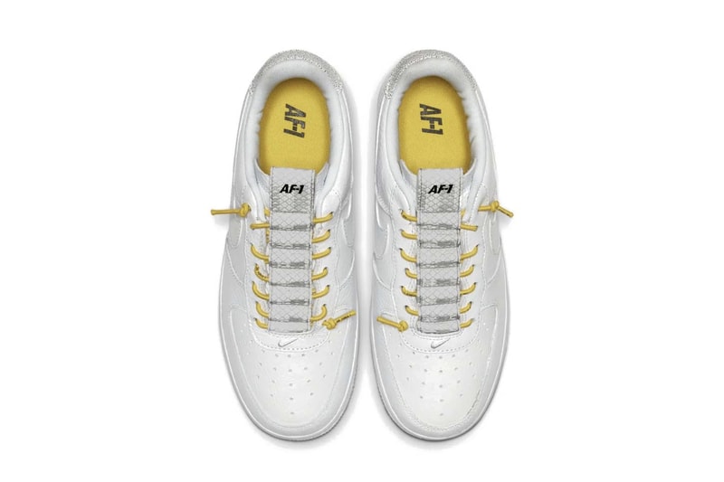 Nike Air Force 1 Sneaker Yellow Laces Sneakers Futuristic Trainer 