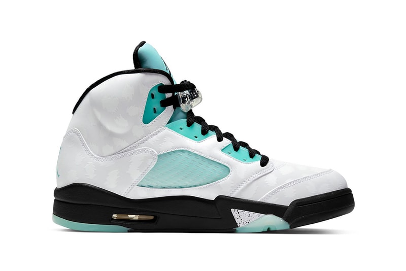 nike air jordan 5 retro sneakers blue island green white black shoes sneakerhead footwear