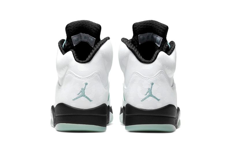 nike air jordan 5 retro sneakers blue island green white black shoes sneakerhead footwear