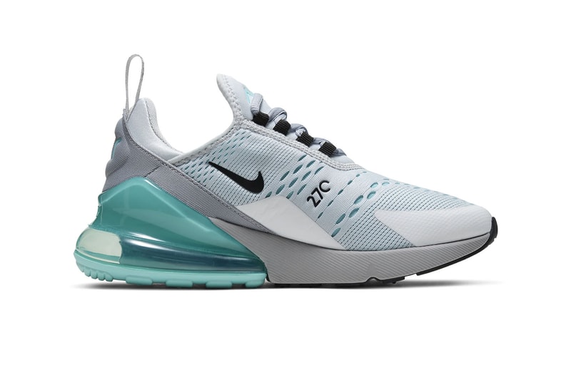 nike air max 270 womens sneakers aqua blue grey white aurora pure platinum shoes footwear  