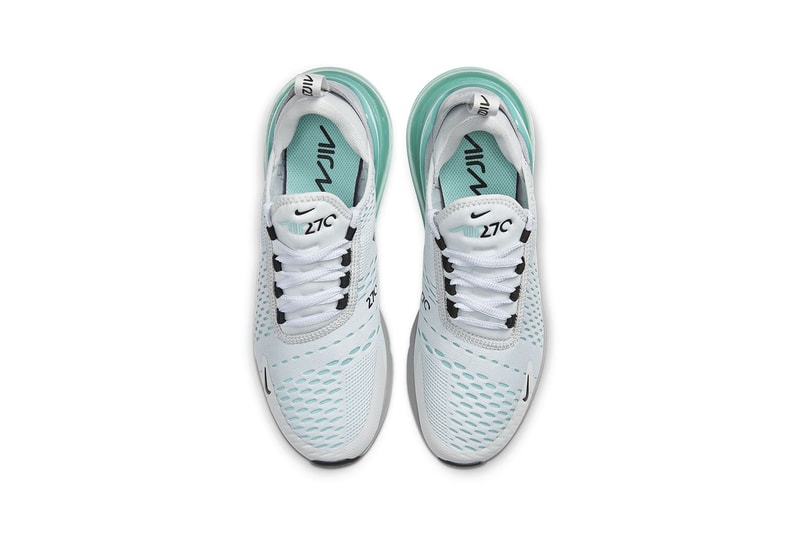 nike air max 270 womens sneakers aqua blue grey white aurora pure platinum shoes footwear  