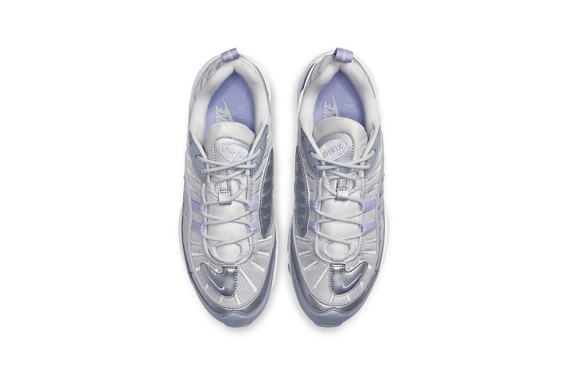 nike air max 98 womens sneakers vast grey metallic platinum wolf grey purple agate shoes footwear sneakerhead