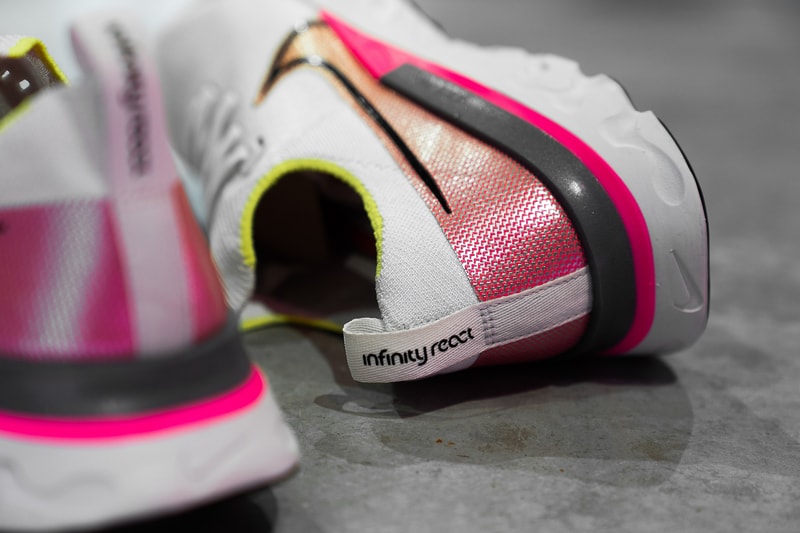 nike react infinity run sneakers white pink neon yellow shoes footwear sneakerhead