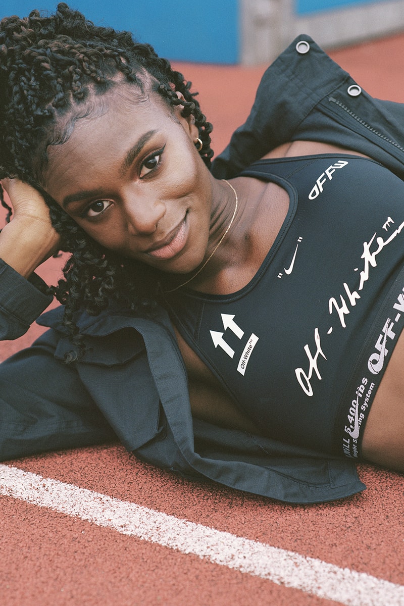 Virgil Abloh Nike Athlete in Progress Collection Off-White Collaboration release Nike Vapor Street Sneaker Drop Date Dina Asher-Smith