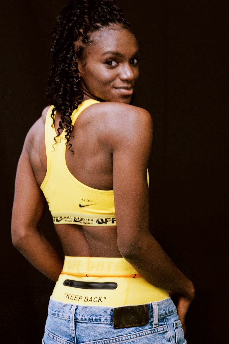 Virgil Abloh Nike Athlete in Progress Collection Off-White Collaboration release Nike Vapor Street Sneaker Drop Date Dina Asher-Smith