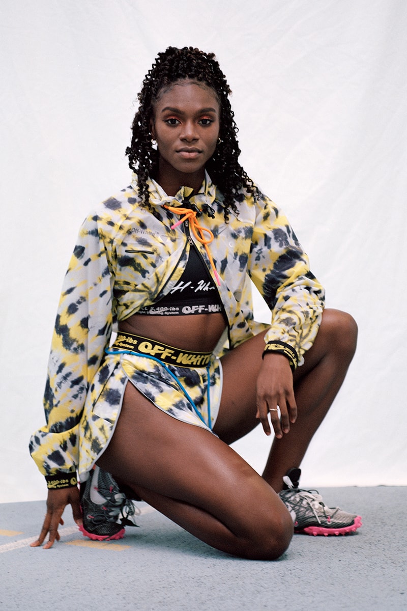 Virgil Abloh Nike Athlete in Progress Collection Off-White Collaboration release Nike Vapor Street Sneaker Drop Date Dina Asher-Smith