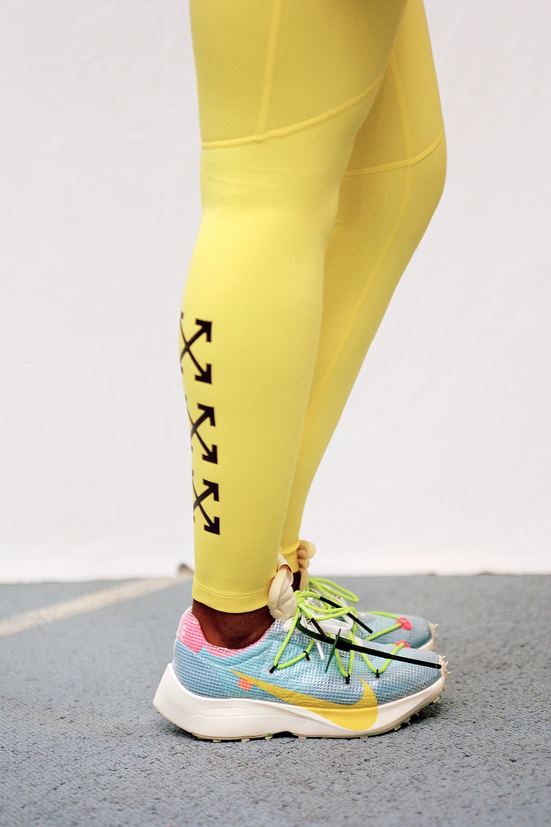 Virgil Abloh Nike Athlete in Progress Collection Off-White Collaboration release Nike Vapor Street Sneaker Drop Date Dina Asher-Smith