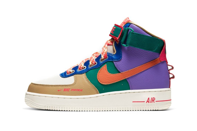 Nike Women's Air Force 1 High Utility Multicolor Purple Green Orange