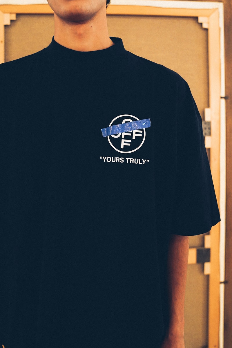 off white virgil abloh yours truly collection hoodies t shirts shorts release date