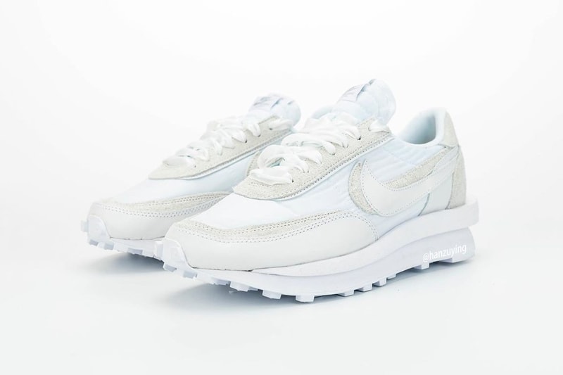 sacai x Nike LDWaffle "White" Closer Look Release Date Sneaker Chitose Abe Collaboration White Grey 