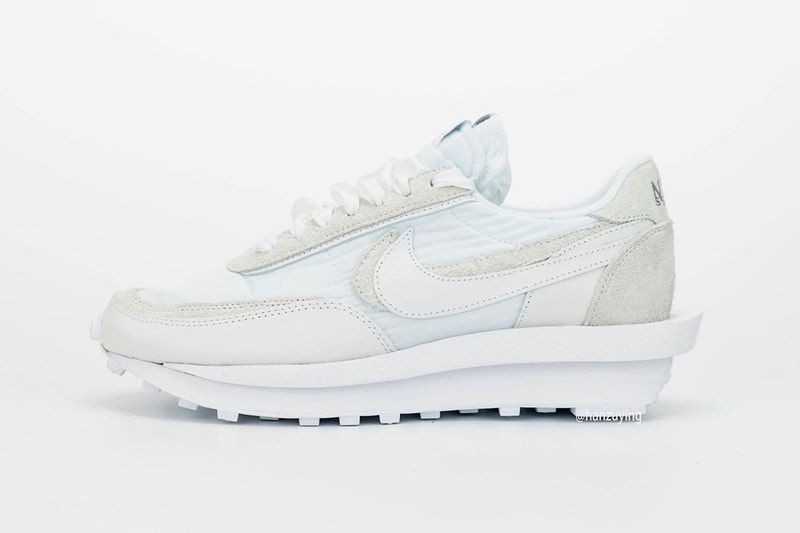 sacai x Nike LDWaffle "White" Closer Look Release Date Sneaker Chitose Abe Collaboration White Grey 
