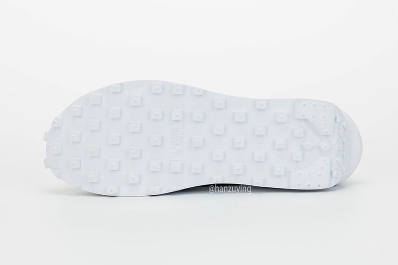 sacai x Nike LDWaffle "White" Closer Look Release Date Sneaker Chitose Abe Collaboration White Grey 
