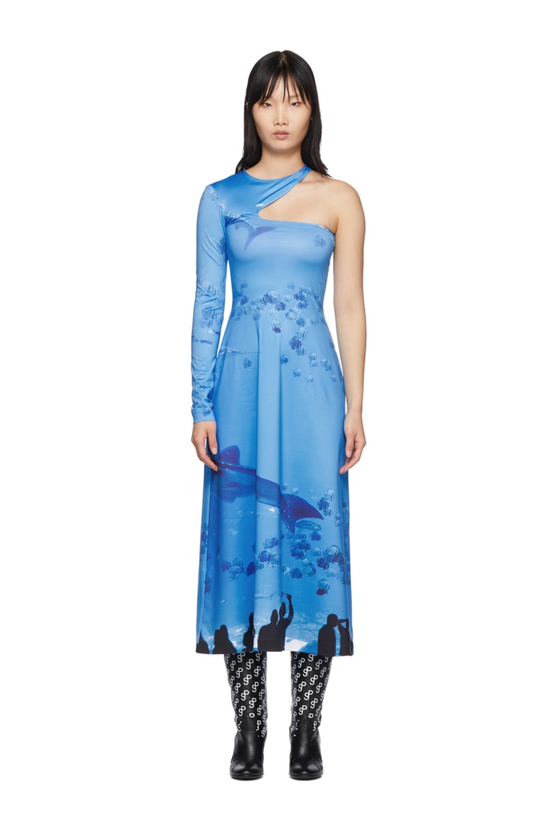 saks potts blue silk dress Saks Potts Blue Henriette Midi Dress Saks Potts