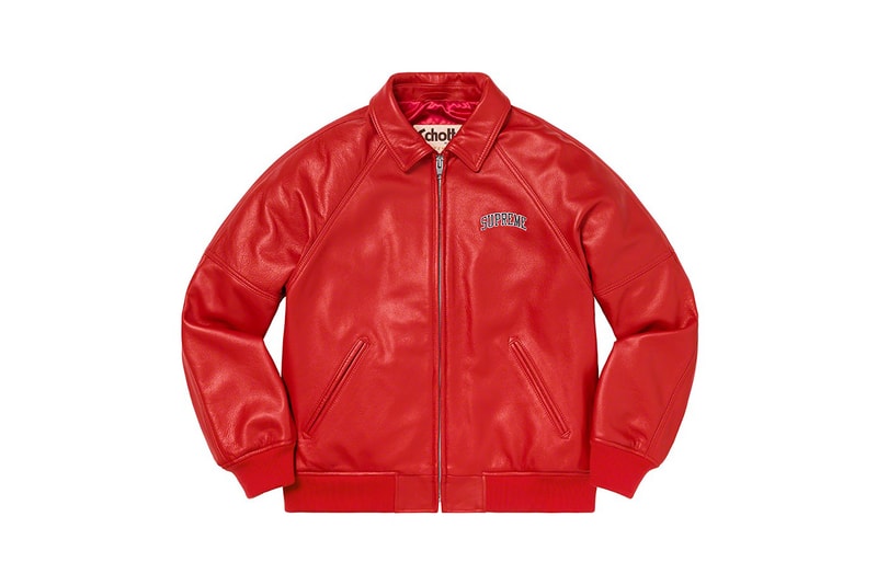 Martin Wong x Supreme Collection Schott Leather Jacket Eight Ball Red