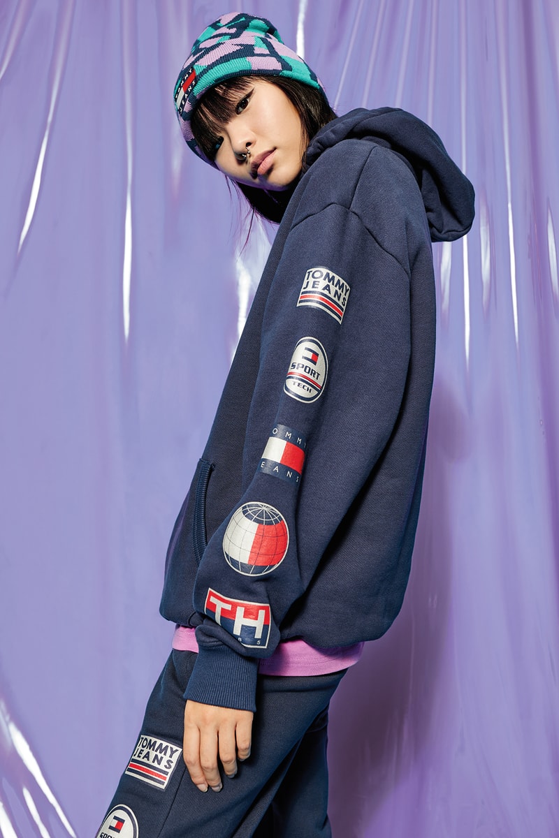 Tommy Hilfiger Jeans Sport Tech Denim Collection Hoodie Navy Blazer