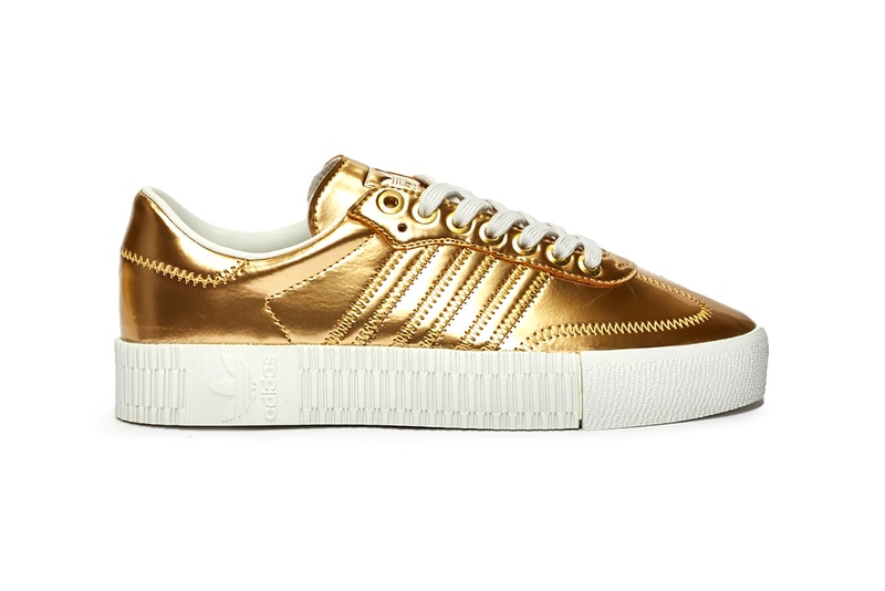 adidas originals sambarose sneakers gold metallic shoes footwear