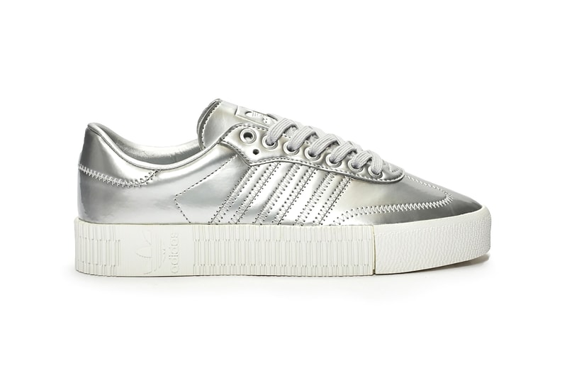 adidas originals sambarose sneakers silver metallic shoes footwear