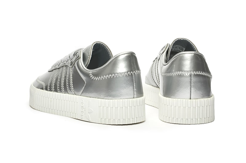 adidas originals sambarose sneakers silver metallic shoes footwear