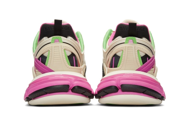 Balenciaga Track.2 Sneaker Pink White Green Caging Futuristic Trainer Shoe Layered Design Colorway