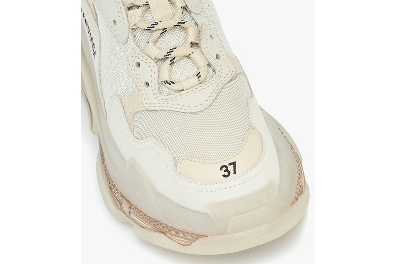 balenciaga triple s chunky sneakers off white nude minimal shoes footwear sneakerhead