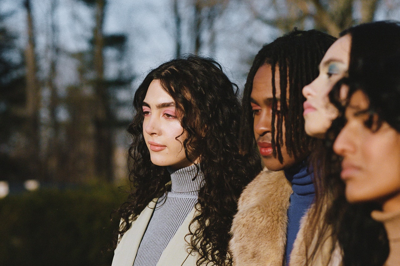 Vintage Fashion Editorial Styling Models Coat Winter Sweater Beige Brown