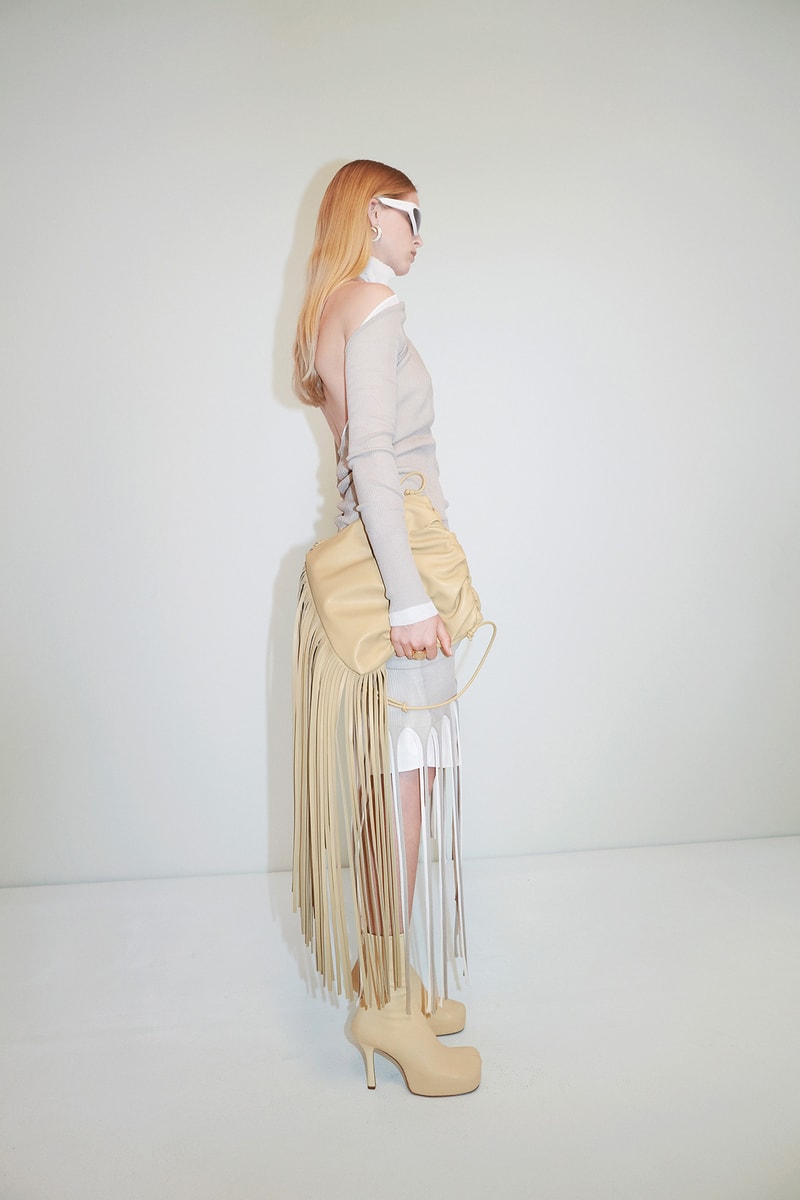 Bottega Veneta Pre-Fall 2020 Collection Lookbook Fringe Bag Beige